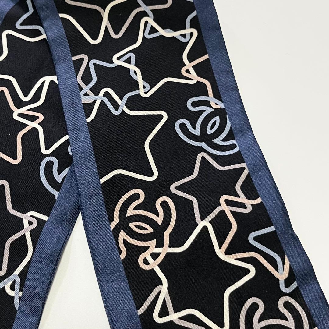 希少✨美品✨CHANEL シャネル　ヘアバンド　スカーフ　ココマーク　スター柄
