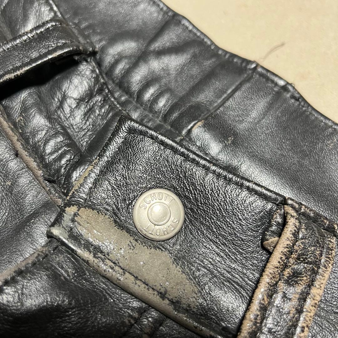 USA製 古着 90's ショット レザーパンツ カウレザー