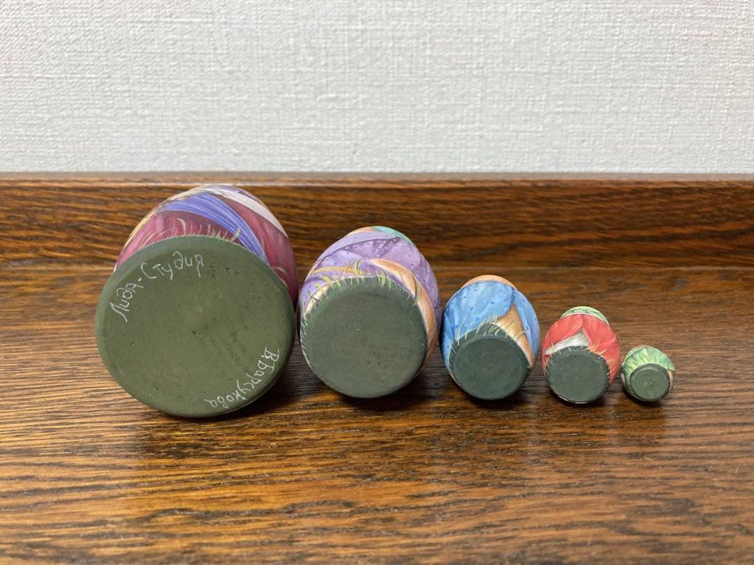 ロシア雑貨☆ネコマトリョーシカ『蝶々Butterfly』(5P)猫Catリダ工房