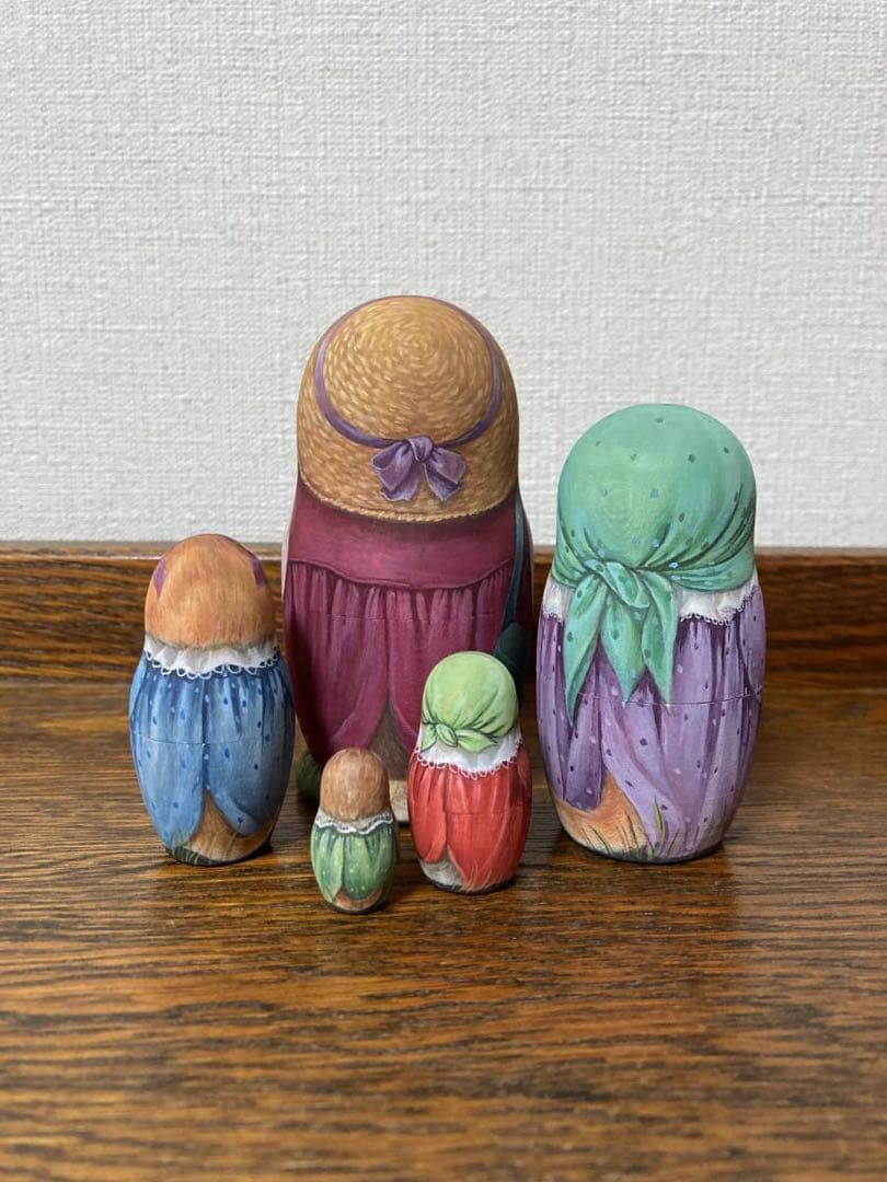 ロシア雑貨☆ネコマトリョーシカ『蝶々Butterfly』(5P)猫Catリダ工房
