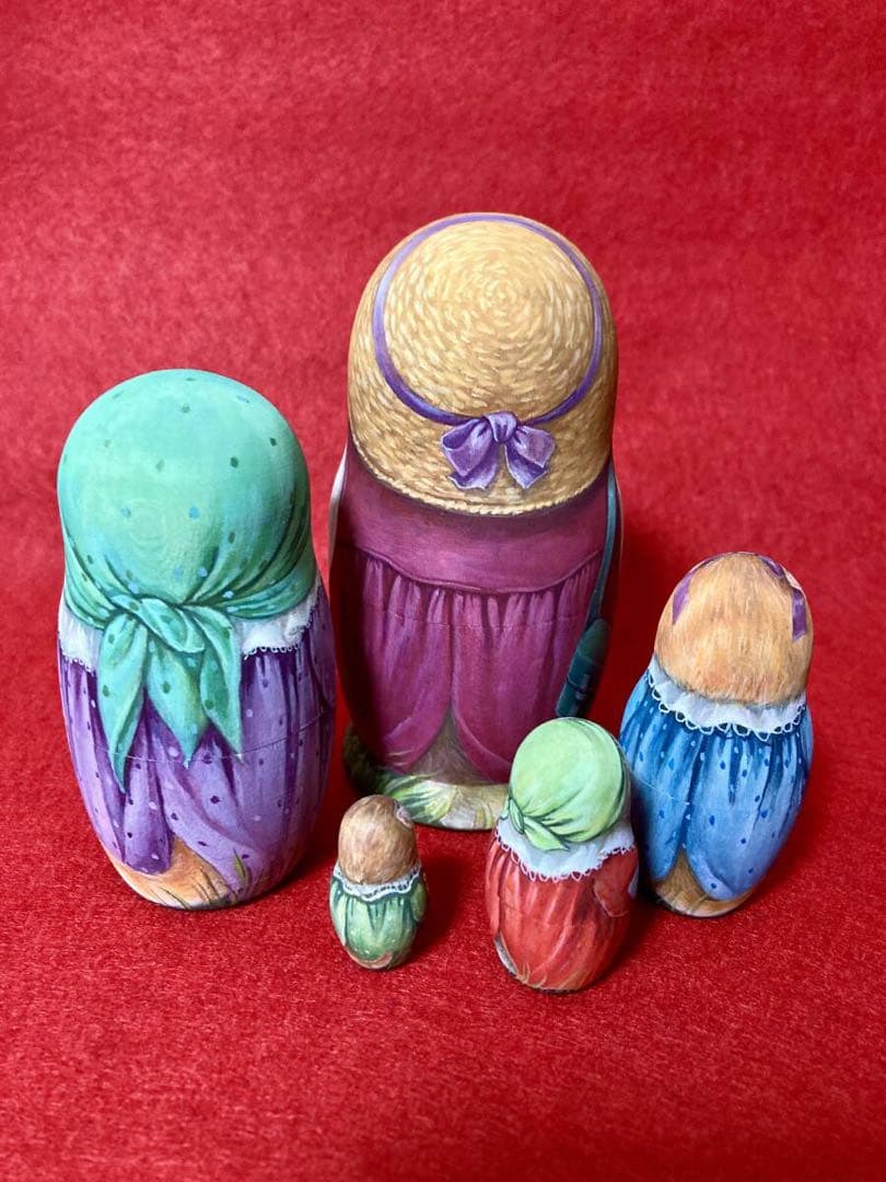 ロシア雑貨☆ネコマトリョーシカ『蝶々Butterfly』(5P)猫Catリダ工房