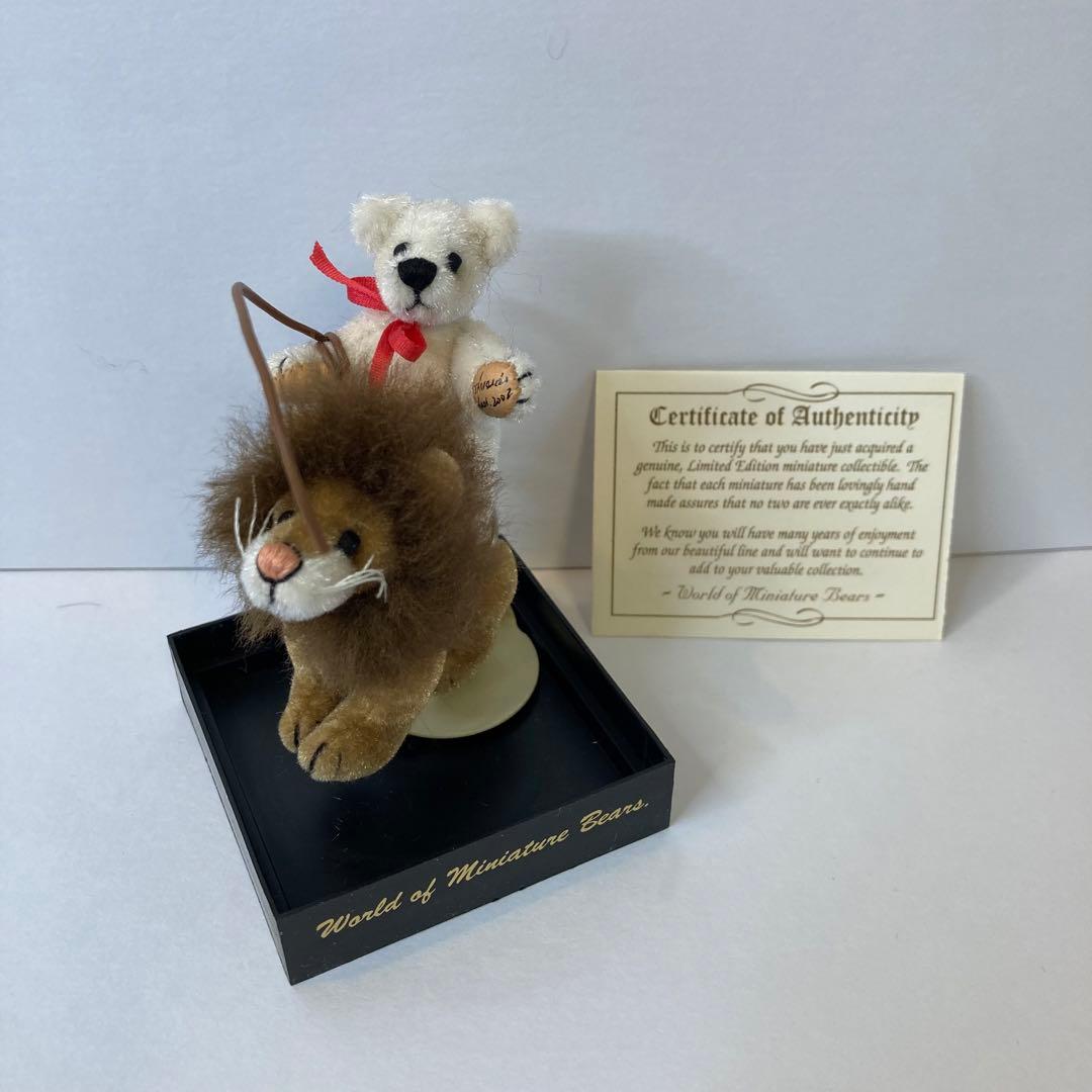 テディベア ワールドオブミニチュアベアーズ ライオンにまたがったくまさん