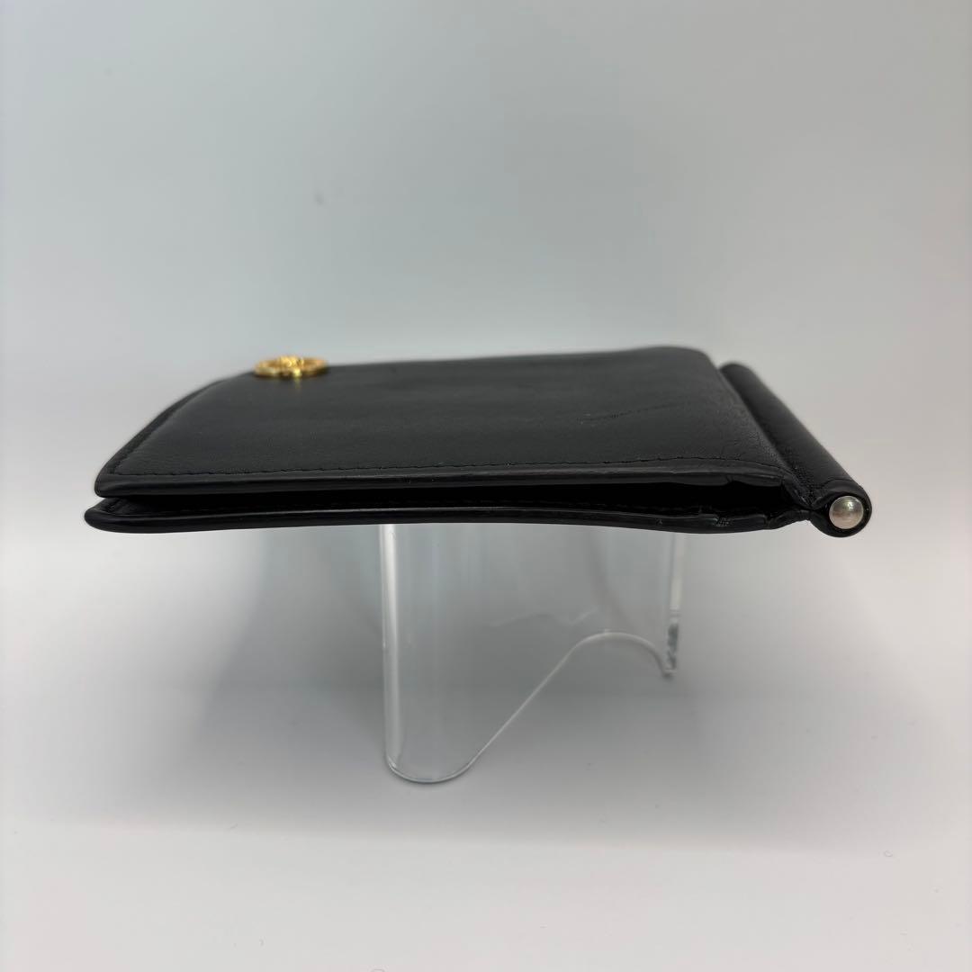 versace 二つ折り財布　マネークリップ　ブラック　メデューサ　ロゴ