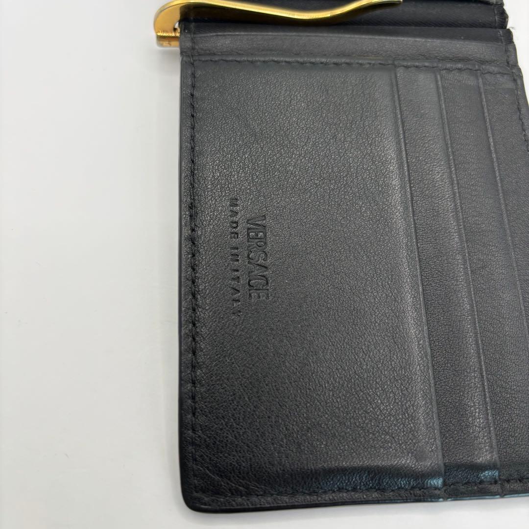 versace 二つ折り財布　マネークリップ　ブラック　メデューサ　ロゴ