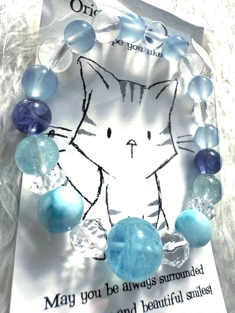 アクアマリン ラリマー タンザナイト シーブルーカルセドニー ブレスレット