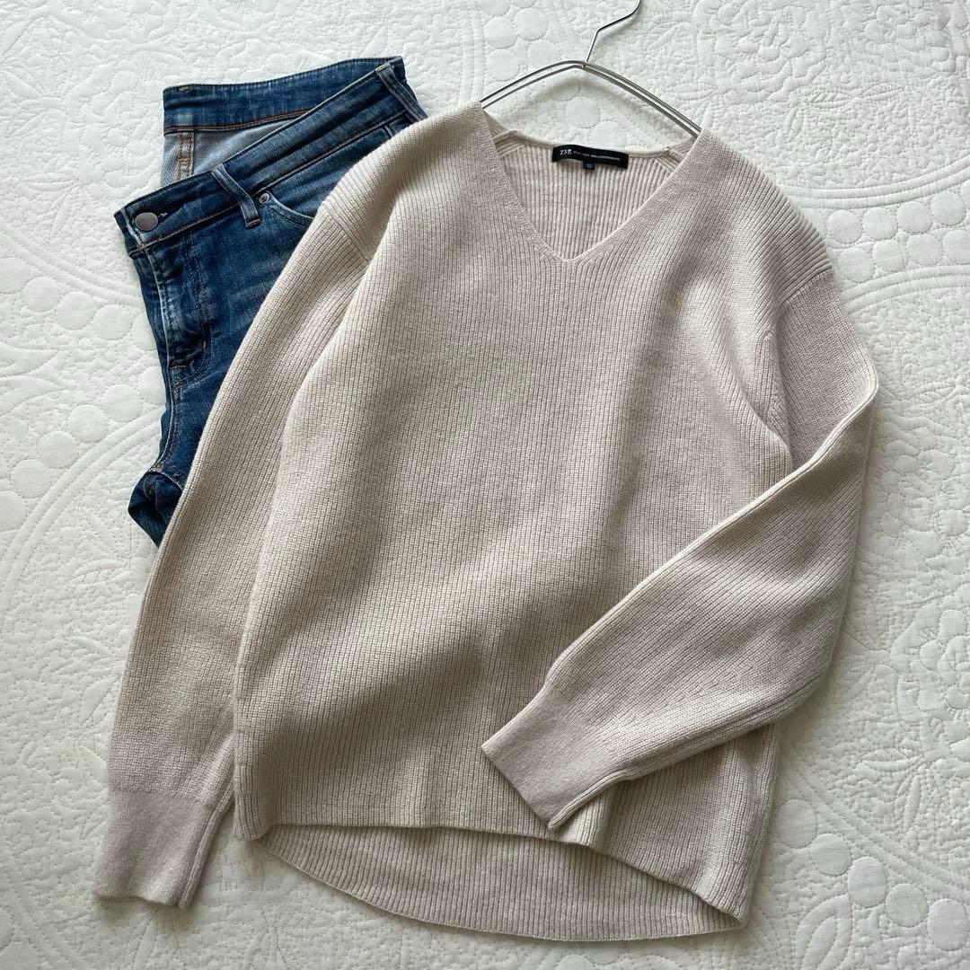 未使用　オンワード樫山　23区　洗えるウールカシミヤ　シンプル上質ニット