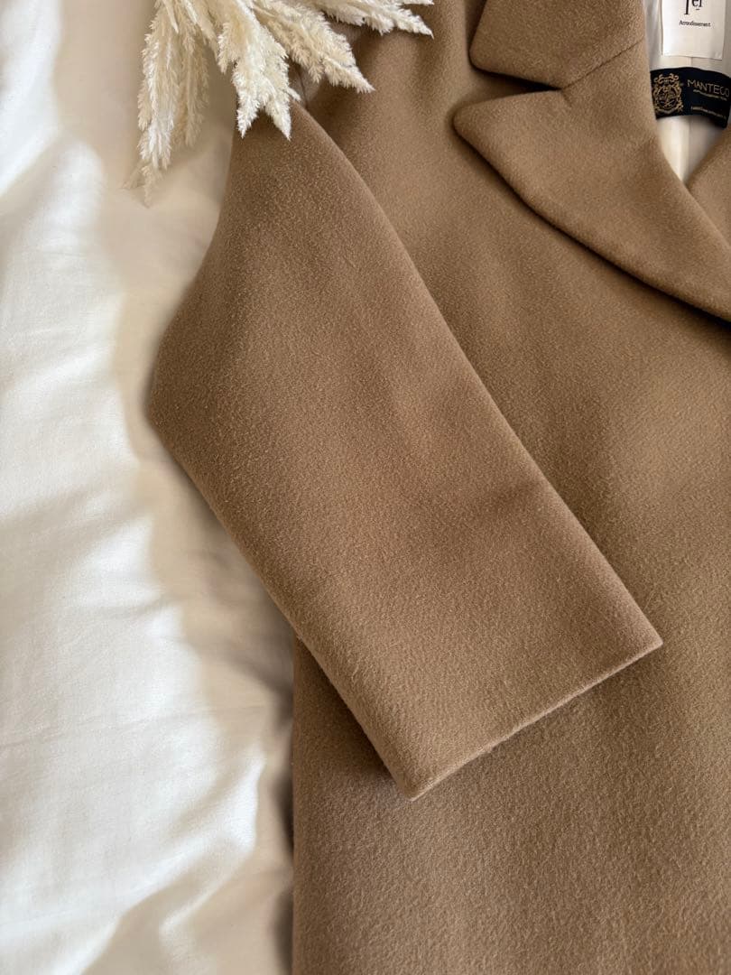 プルミエアロンディスモン　マンテコ　ロングチェスターコート　キャメルカラー　M