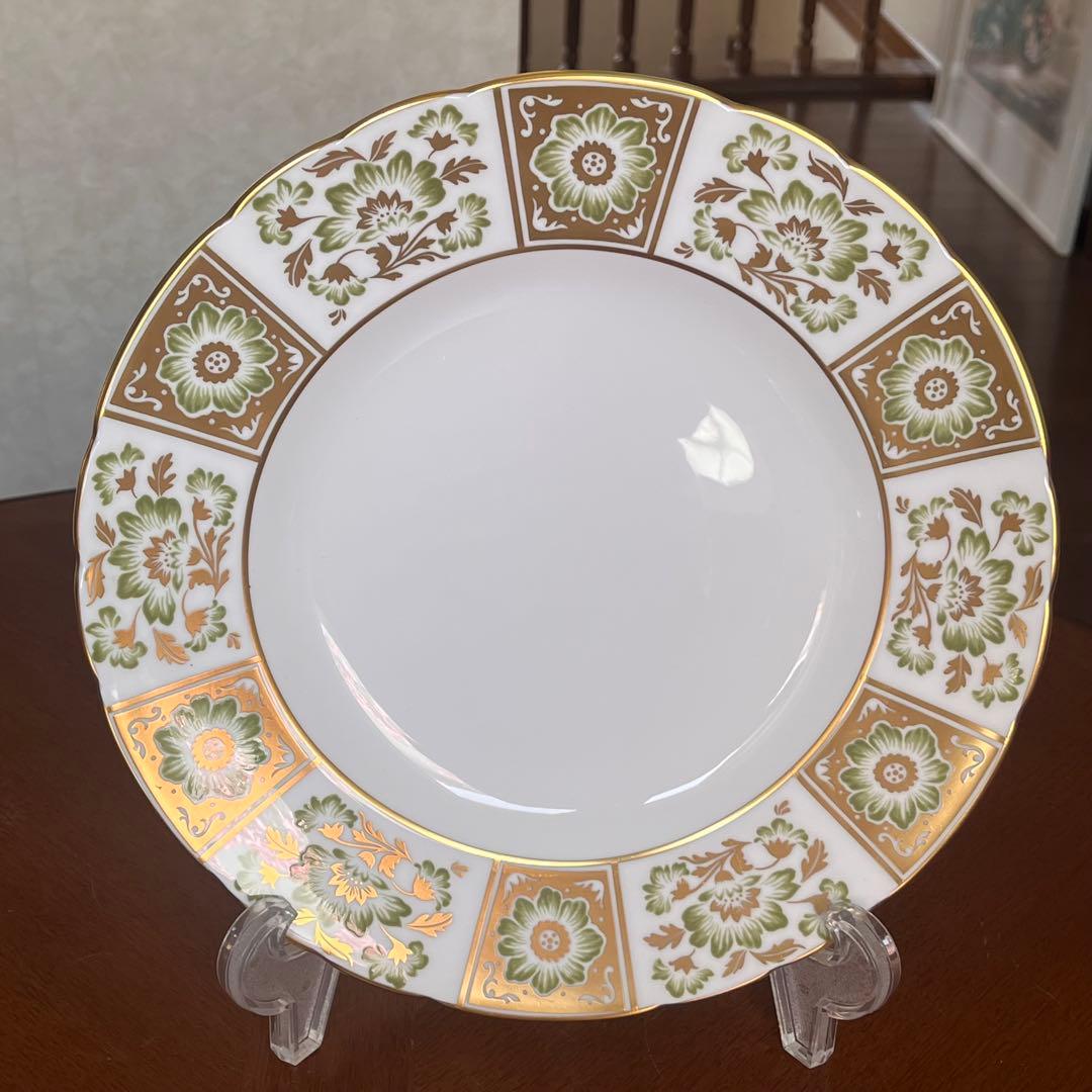 【希少品】ロイヤルクラウンダービー★ダービーグリーンパネル★豪華なディナー皿6枚