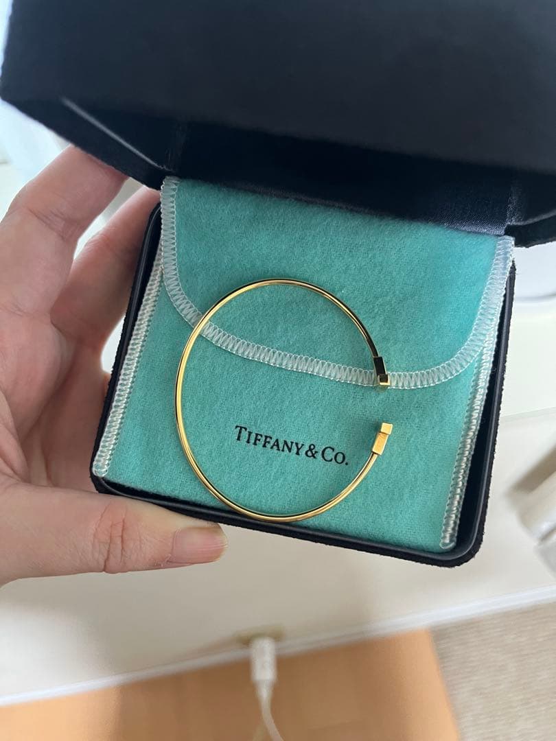 【美品】Tiffany & Co. ティファニー Tナローワイヤー ブレスレット