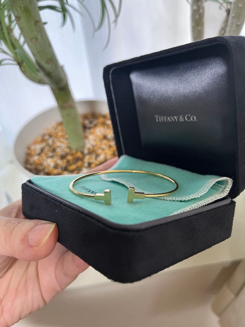 【美品】Tiffany & Co. ティファニー Tナローワイヤー ブレスレット