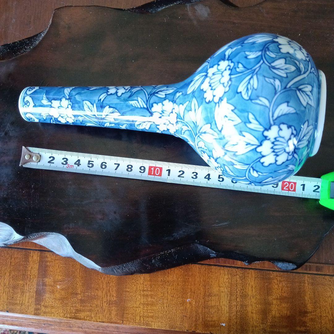 源右衛門　染付牡丹絵　花瓶