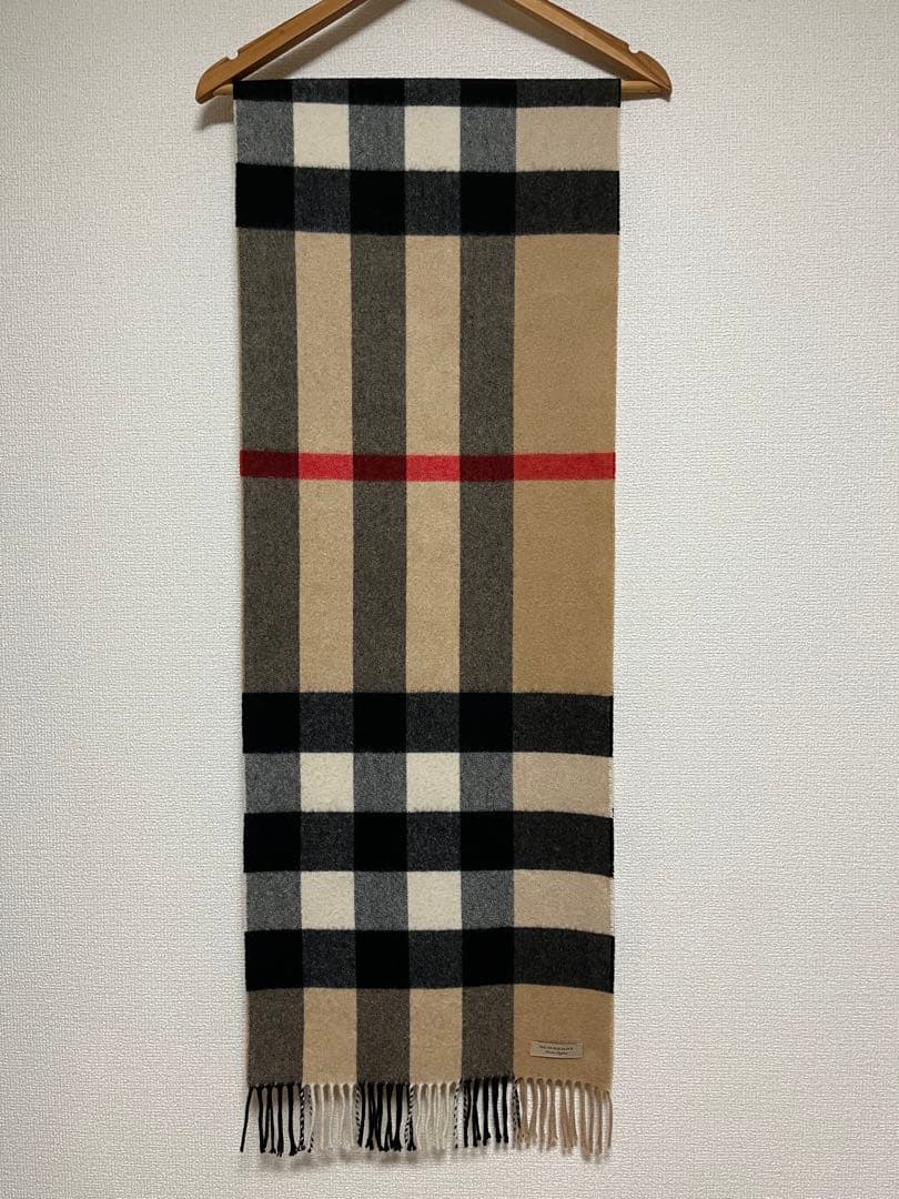 BURBERRY　バーバリー　マフラー　カシミア100％　大判マフラー　キャメル