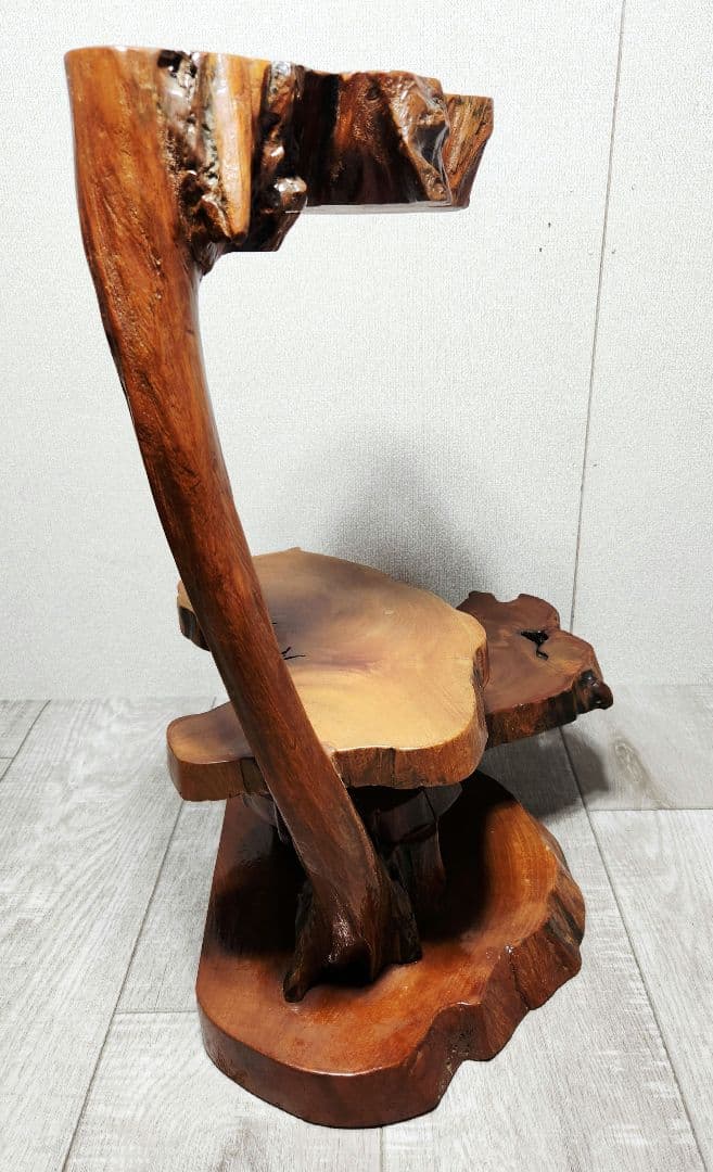 天然木 三段 飾り台 花台 和室 茶室 レトロ アンティーク