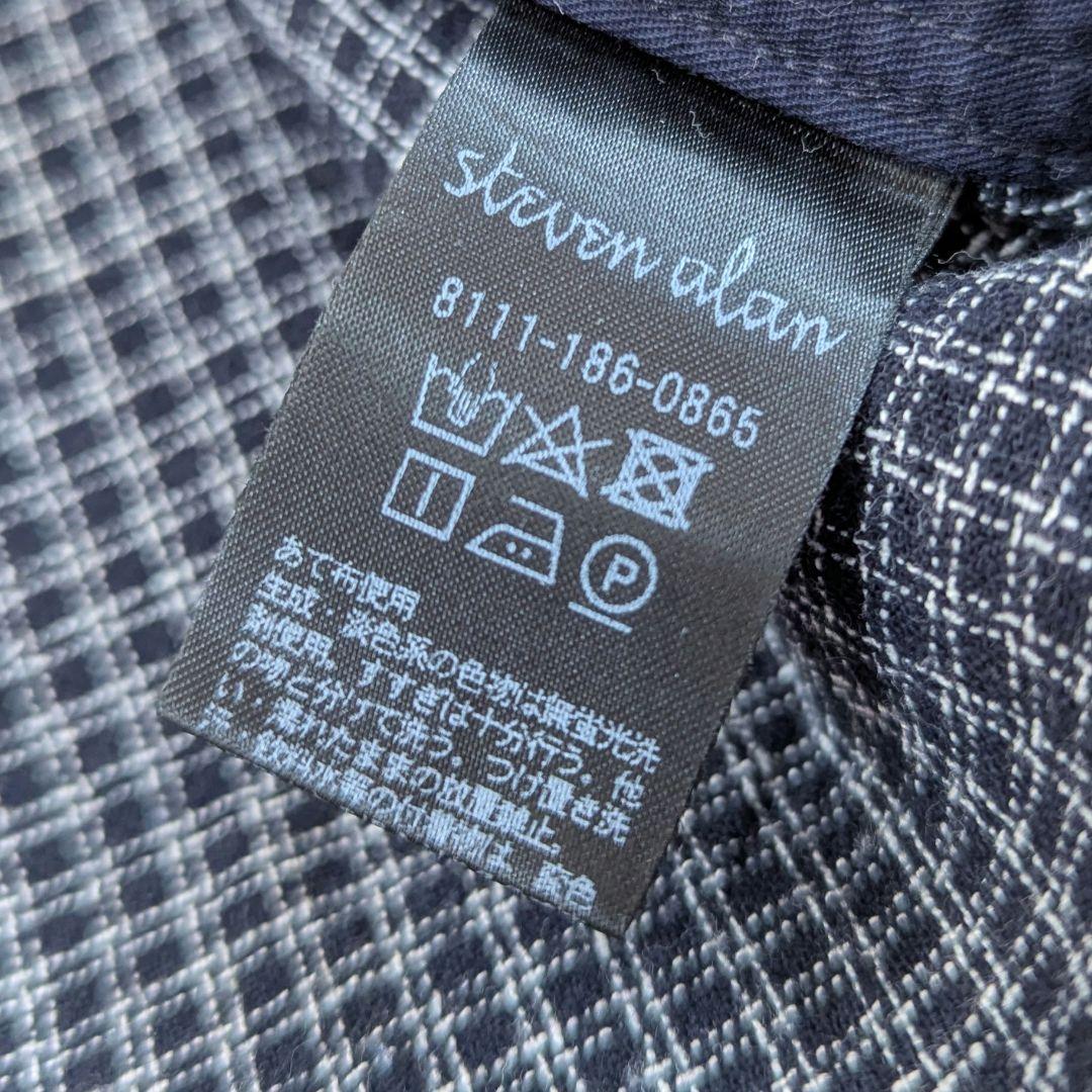 美品★スティーブンアラン　グラフチェック　ジッププルオーバーシャツ　2.2万　M