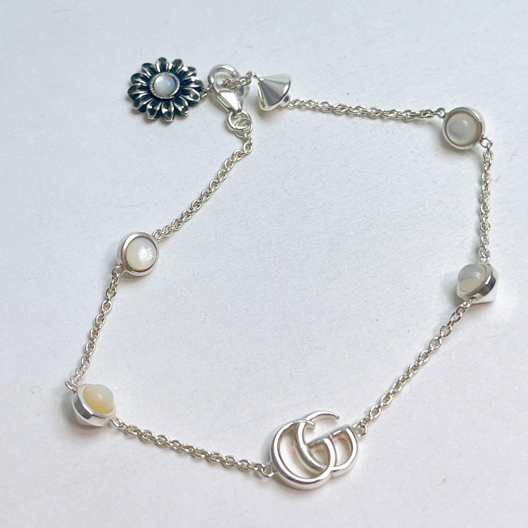 グッチ　マーモント　フラワー　パール　ブレスレット　925
