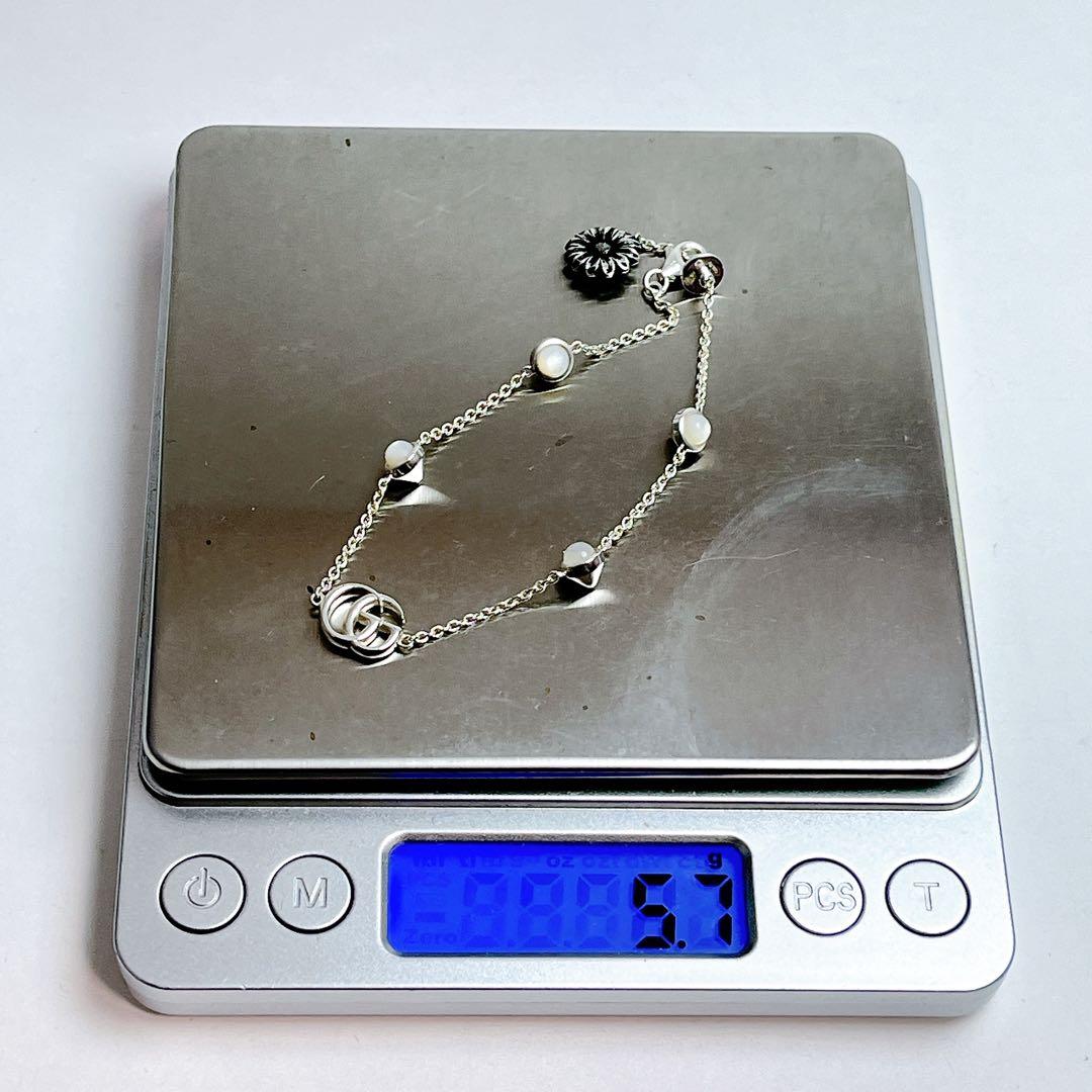 グッチ　マーモント　フラワー　パール　ブレスレット　925