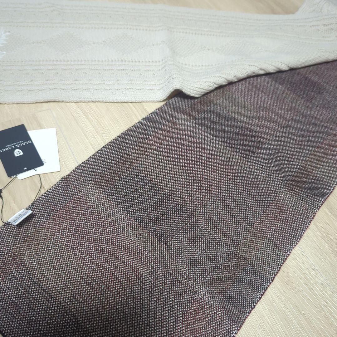 新品未使用！BLACK LABEL チェック柄 ケーブル編み マフラー最終価格！