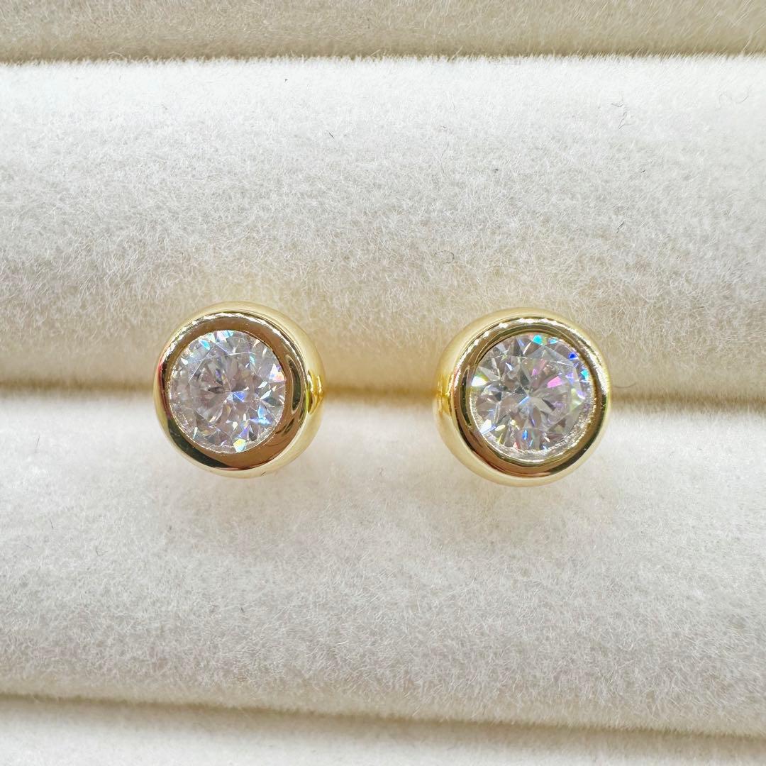 【再入荷】 最高級 モアサナイト 0.5ct ピアス 韓国 人気 ゴールド仕上げ