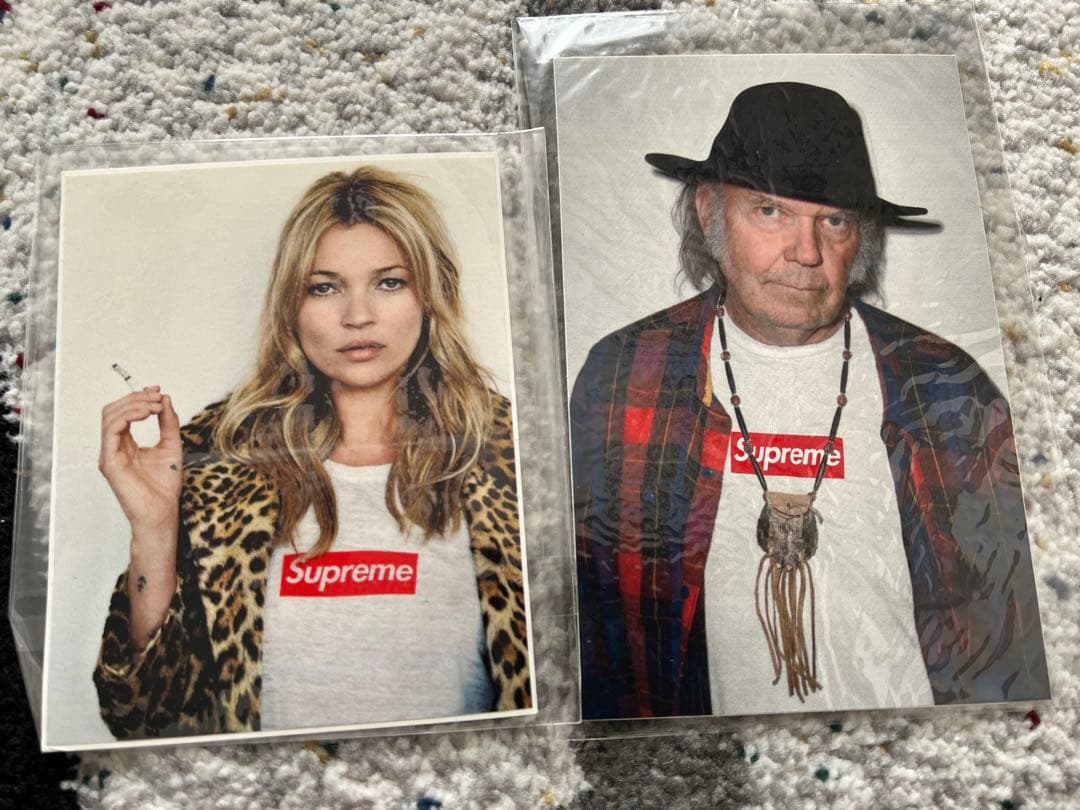 【レアセット】supremeステッカー ケイトモス&ニールヤング