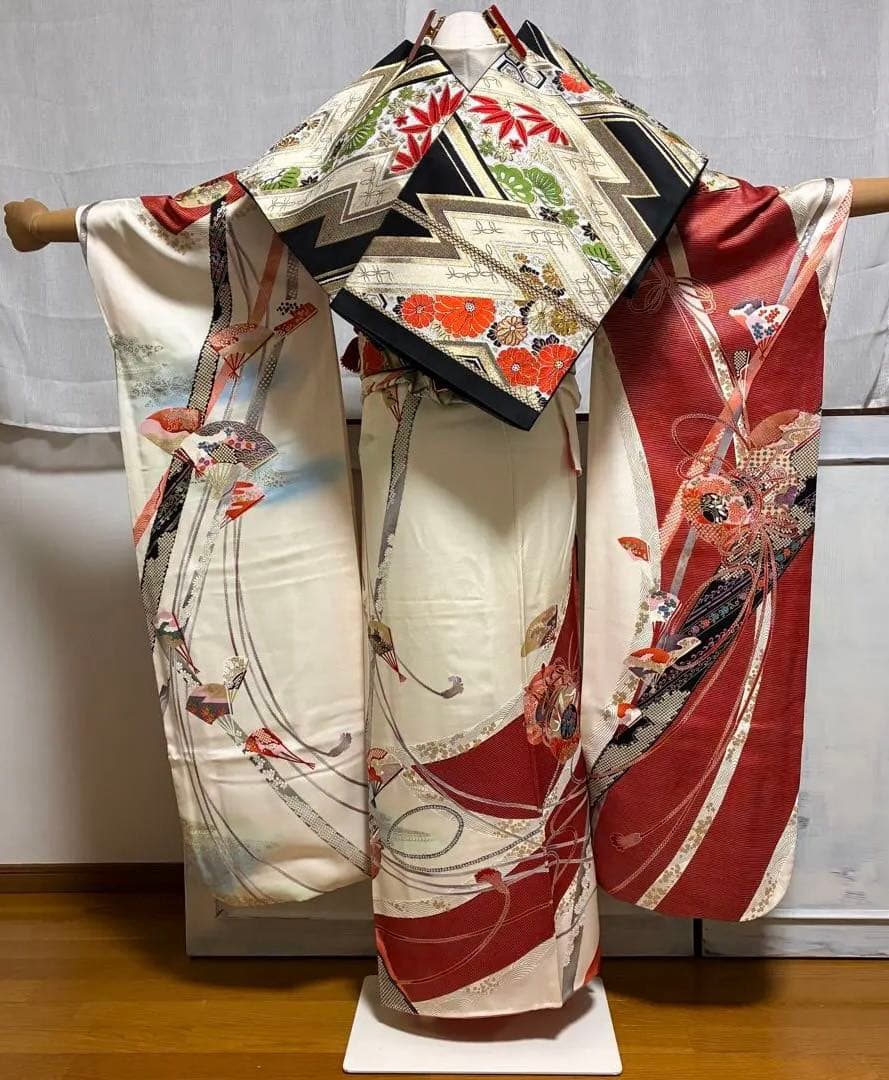 ⁂ゆう様⁂【振袖フルセット】豪華金彩金駒刺繍 御所車熨斗文様 7点セット