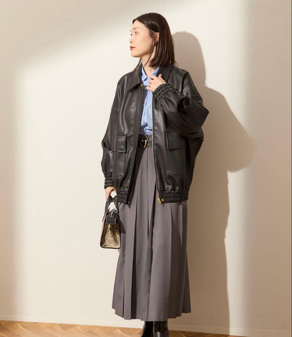 ポ*ト様 シンセティックレザーブルゾン