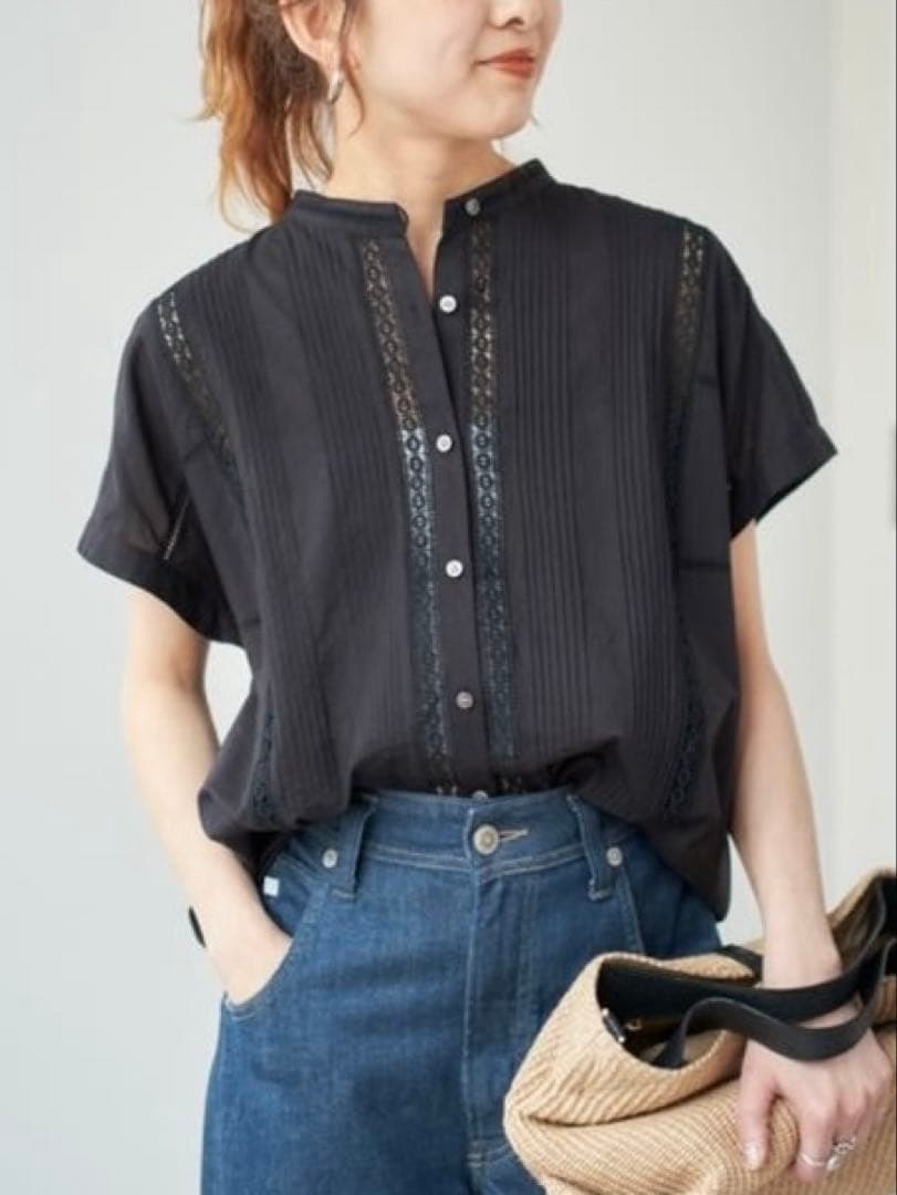 Spick & Span スピックアンドスパン ケミカルレースフレンチブラウス
