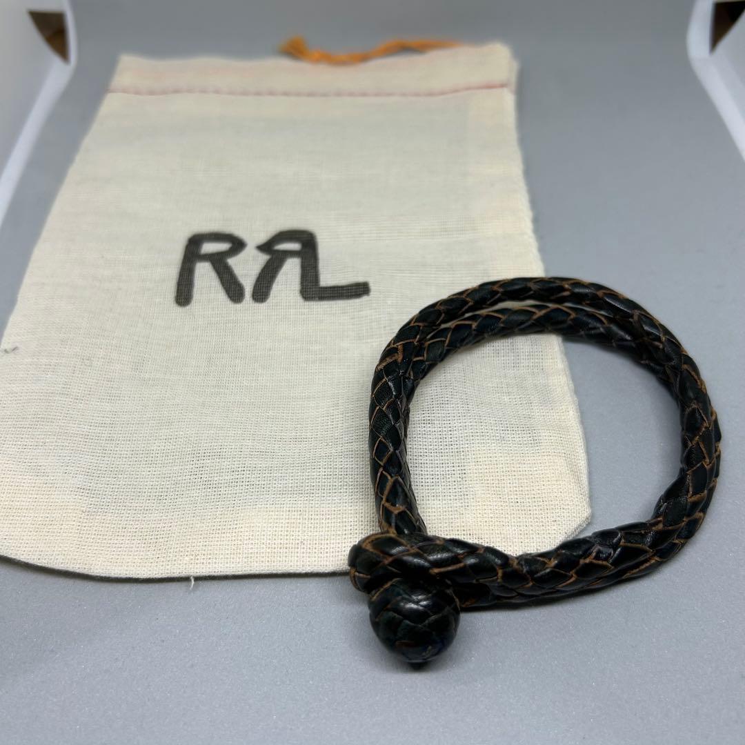 RRL ブラウン レザー 編み込み ブレスレット　レザー　ラルフローレン