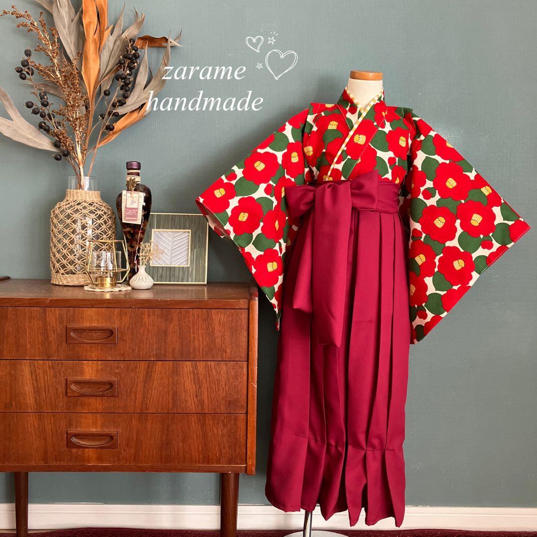 【再販 各サイズ1着】着物と袴　女の子　120-130㎝