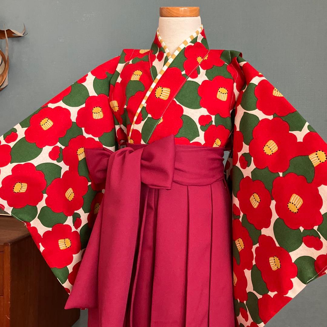 【再販 各サイズ1着】着物と袴　女の子　120-130㎝