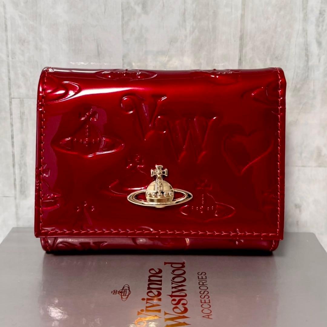 Vivienne Westwood 3つ折り財布 / レッド/ゴールド金具付き