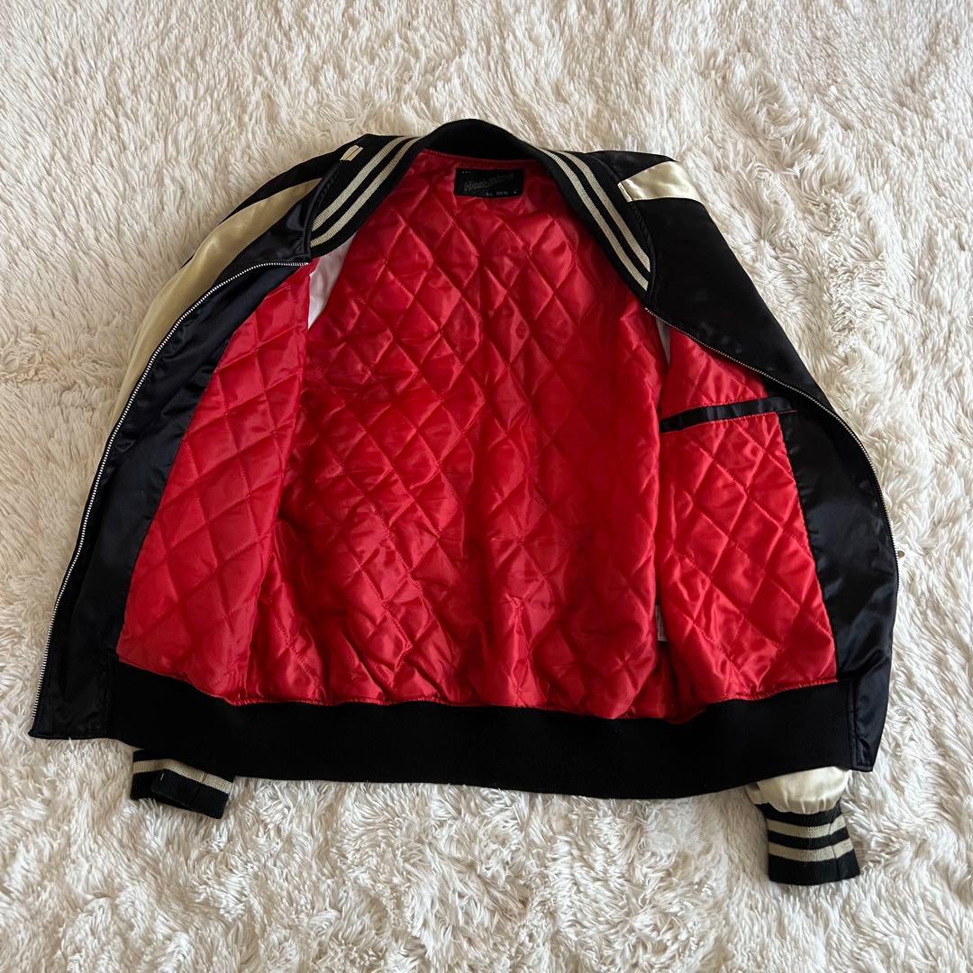 hosihime 星姫 ホシヒメ ウサギ 刺繍のサテン製スカジャン 兎