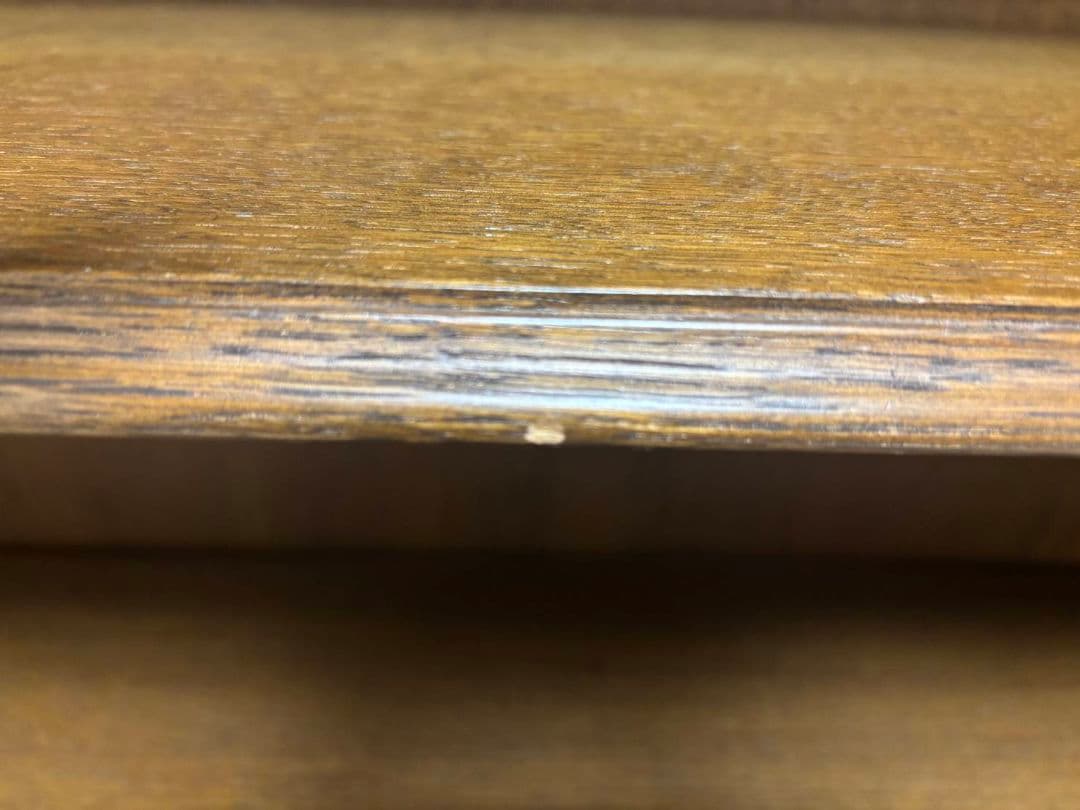 オランダ家具 オーク無垢材 ガラス扉キャビネット/本棚/食器棚/飾り棚