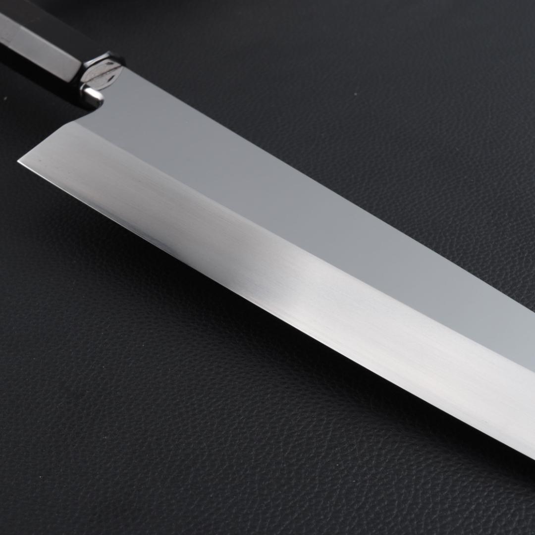 8509 鏡面仕上げ 身卸し・舟行 9寸 刃は究極の切れ味 黒檀黒水牛角八角柄