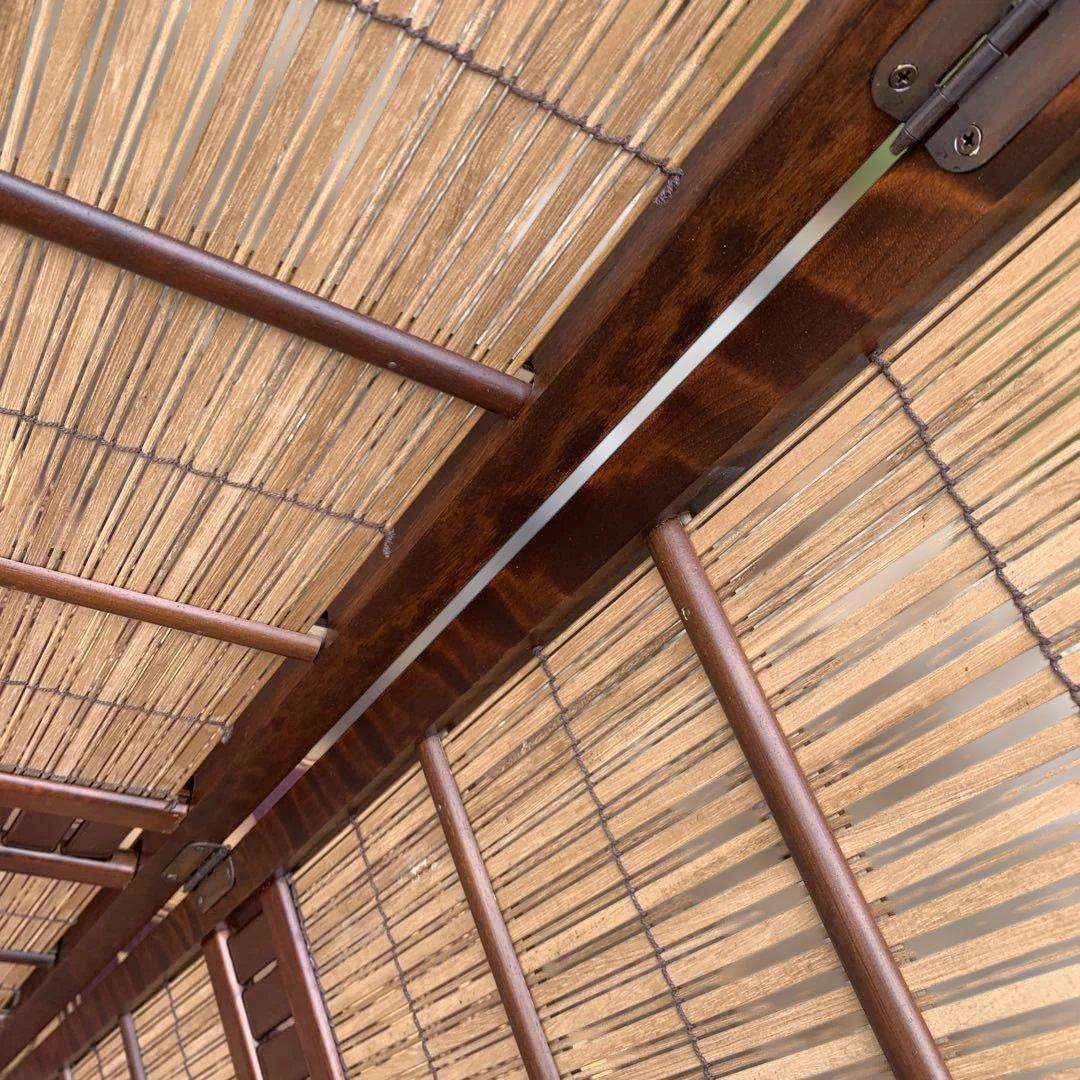 木製 衝立 パーテーション ４面パネル　和風　レトロ　高さ約124cm