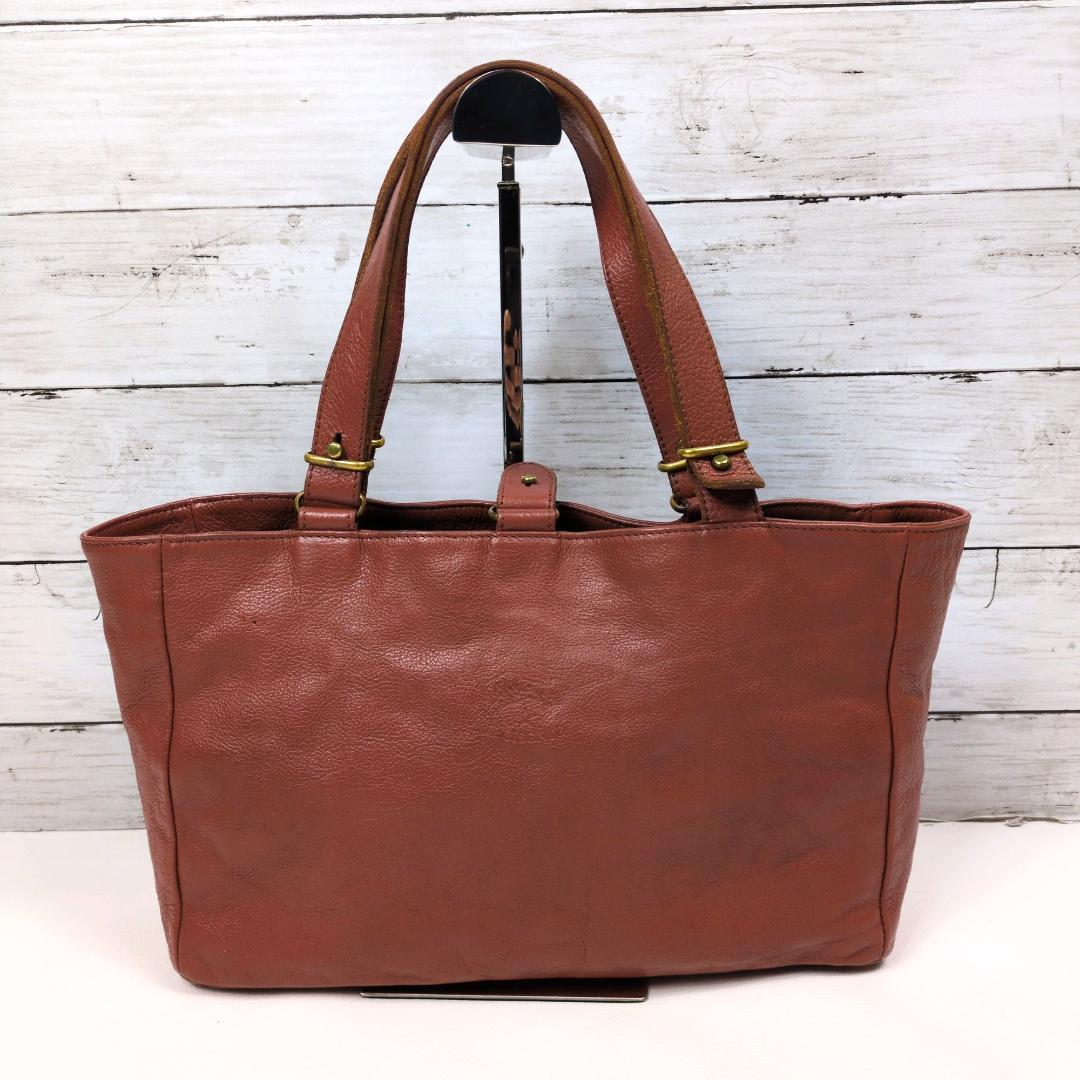 イルビゾンテ ハンドバッグ トートバッグ レザー ブラウン ロゴ型押し