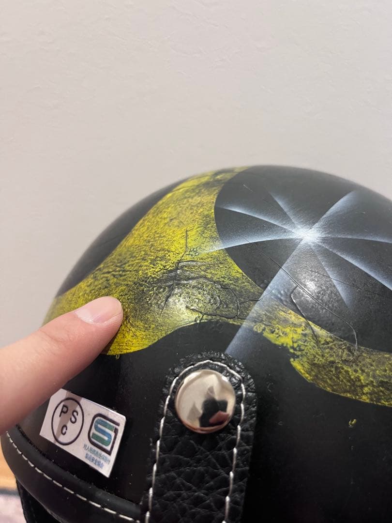 訳あり　エイジングペイントヘルメット　ショーティー　ポリヘル　オーシャンビートル