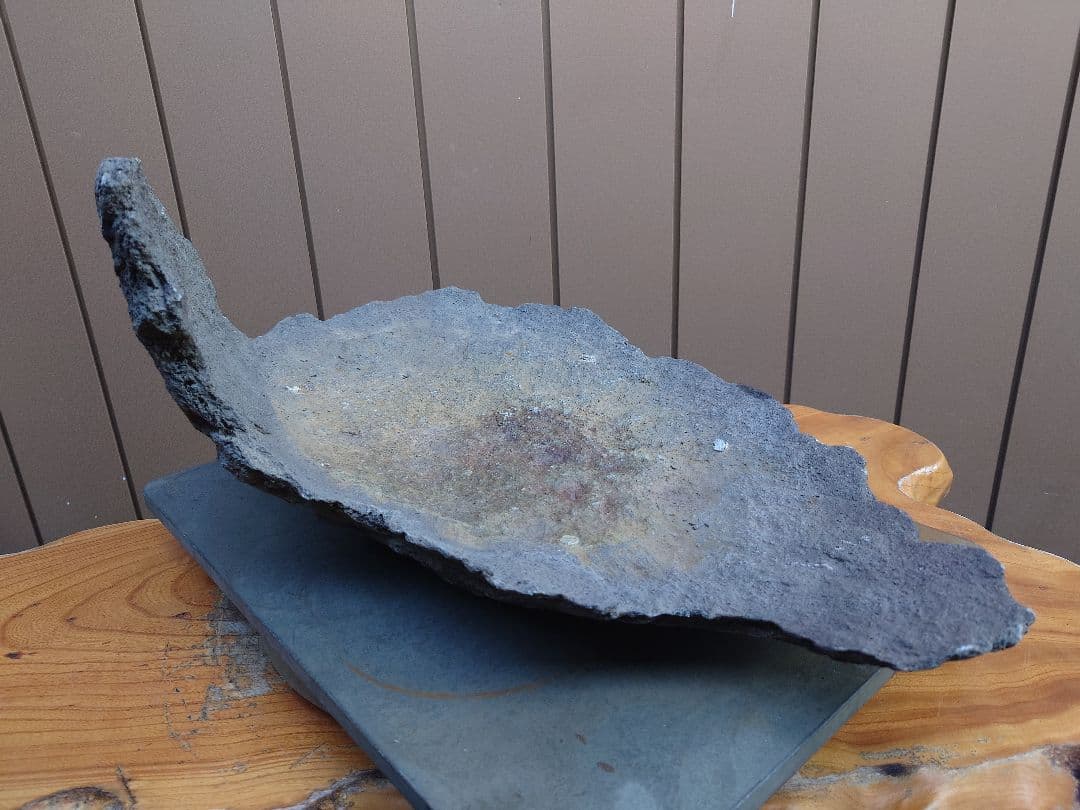 盆栽　鉢　鞍馬石？　平石　幅55.5cm
