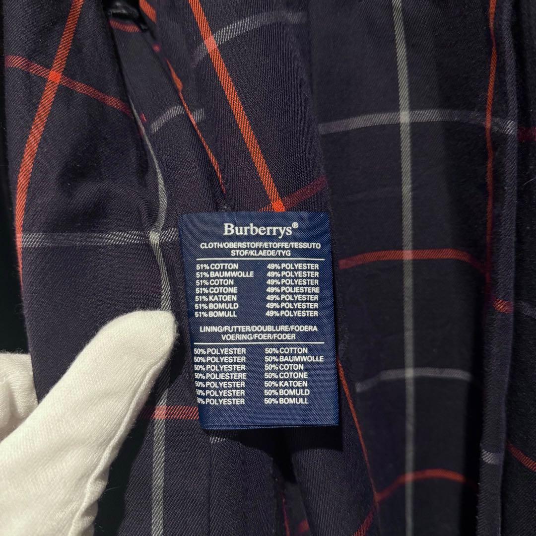 美品‼️バーバリー　ステンカラーコート　裏地ノバチェック ネイビー 高品質マキシ丈