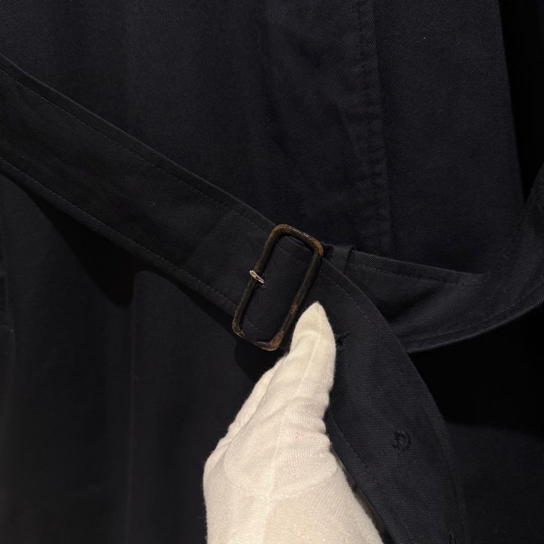 美品‼️バーバリー　ステンカラーコート　裏地ノバチェック ネイビー 高品質マキシ丈