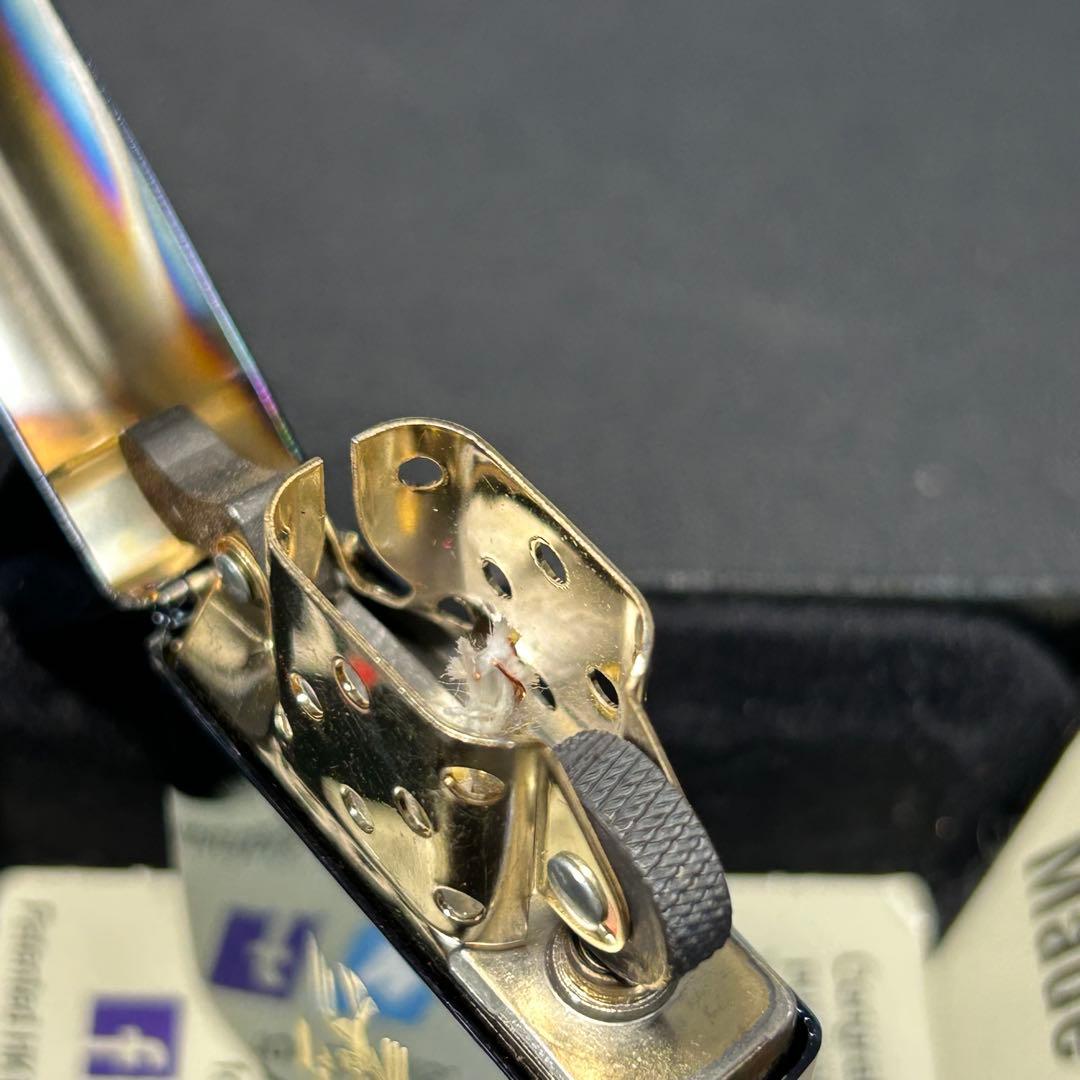 B ジッポー　ピース　ブルーチタン