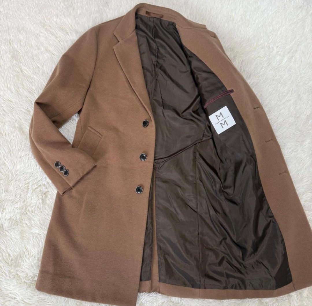 メンズメルローズ チェスターコート ロングコート キャメル ブラウン L相当