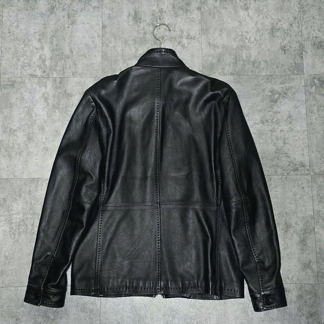 メンズビキ MEN’S BIGI シングルライダース M 羊革 ネイビー