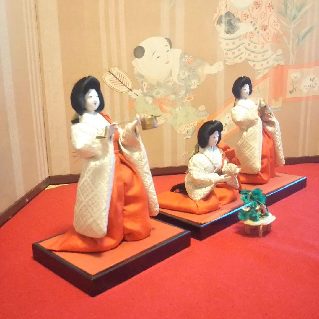 京都 田中彌 三人官女 京人形 昭和初期