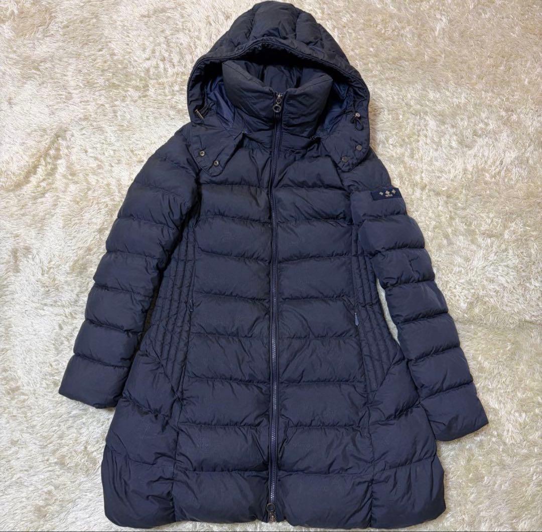 かこ タトラス ポリテアマ ダウンジャケット Aライン ロング丈 紺