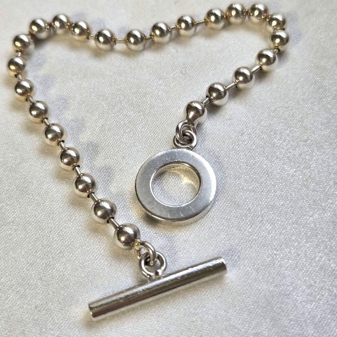 【☆オレンジ☆】GUCCI グッチ ボールチェーン シルバーブレスレット