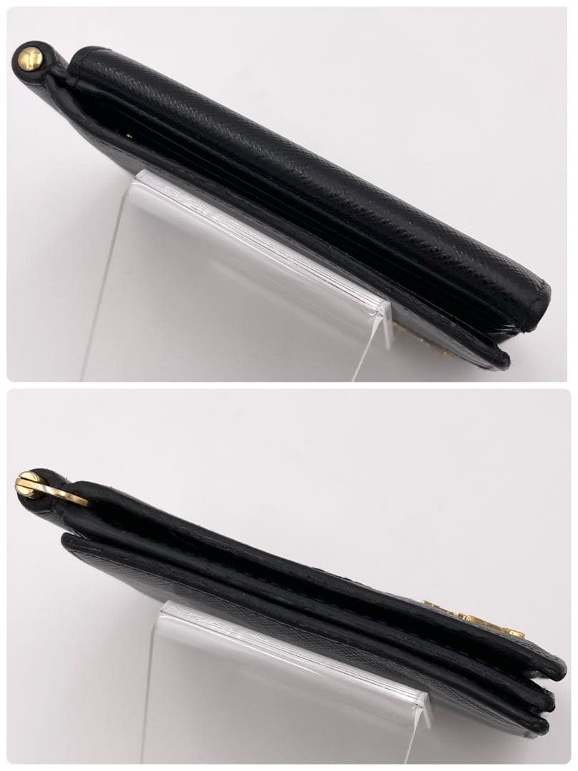 正規品 PRADA プラダ マネークリップ 折り財布 サフィアーノ 付属品完備