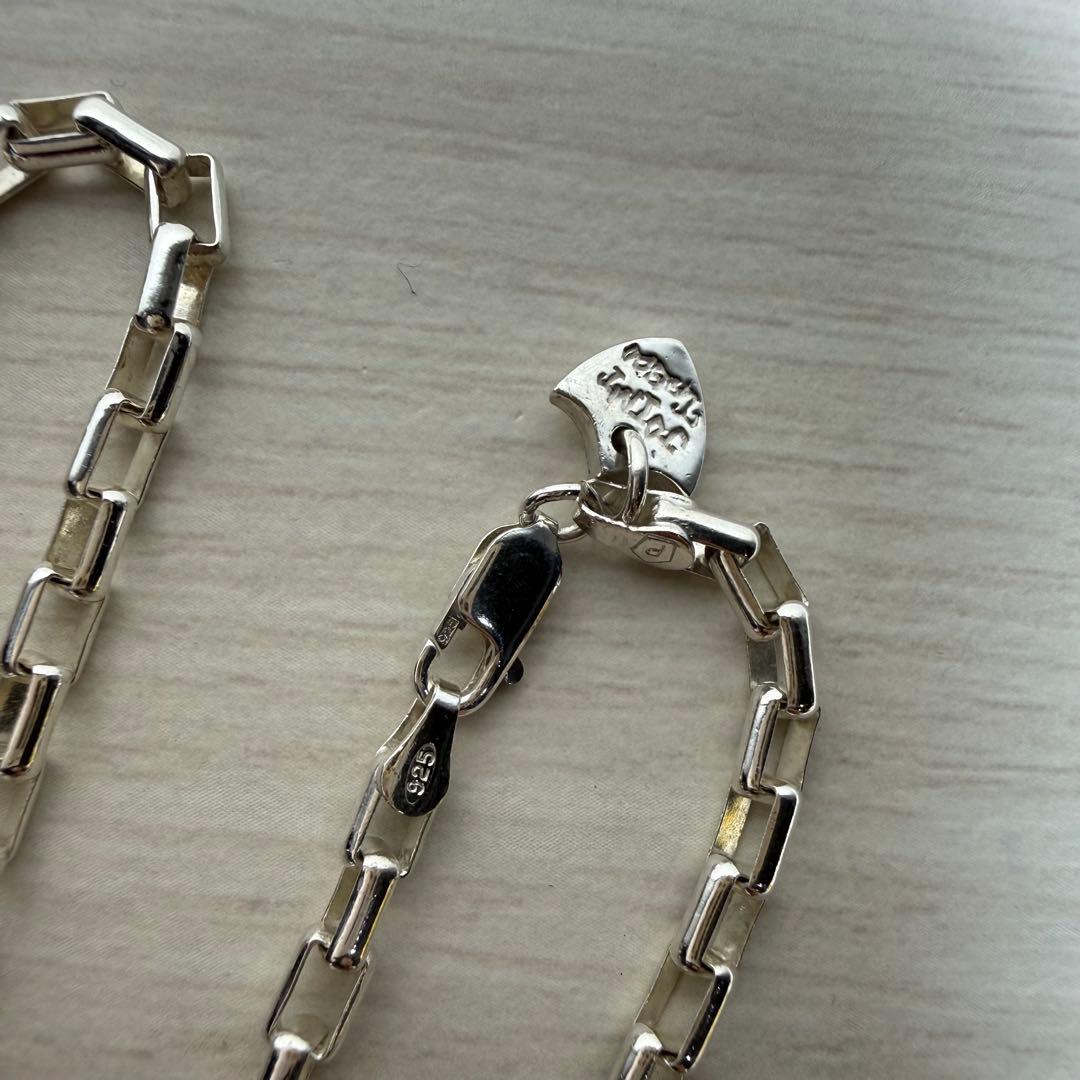 シルバー925 スクエアチェーン　ロング　ネックレス　重量感