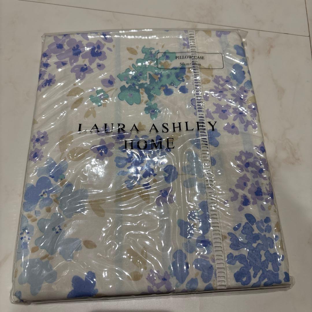 ローラアシュレイ　ピロケース　ブルー