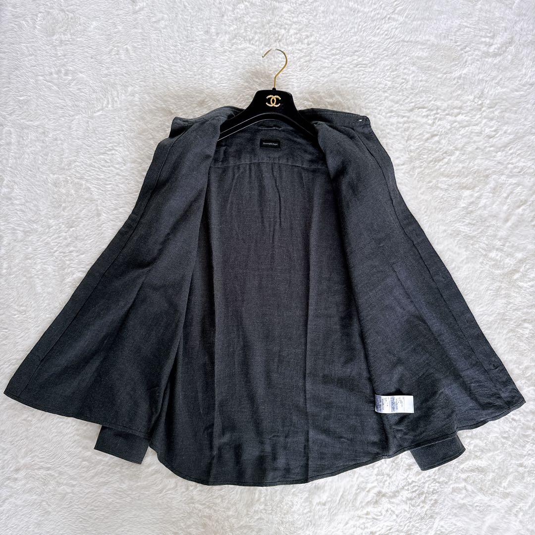 【Ermenegildo Zegna】長袖シャツ コットンカシミヤ混 グレー M