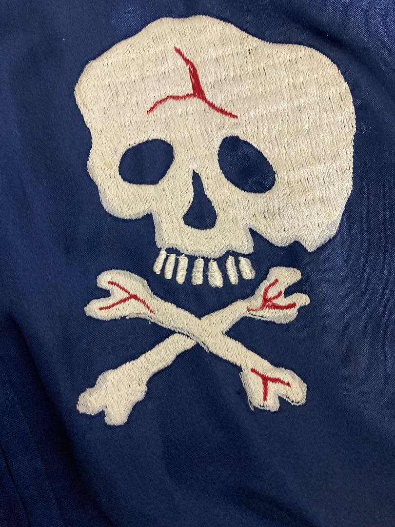 スカジャン 骸骨刺繍 ネイビー